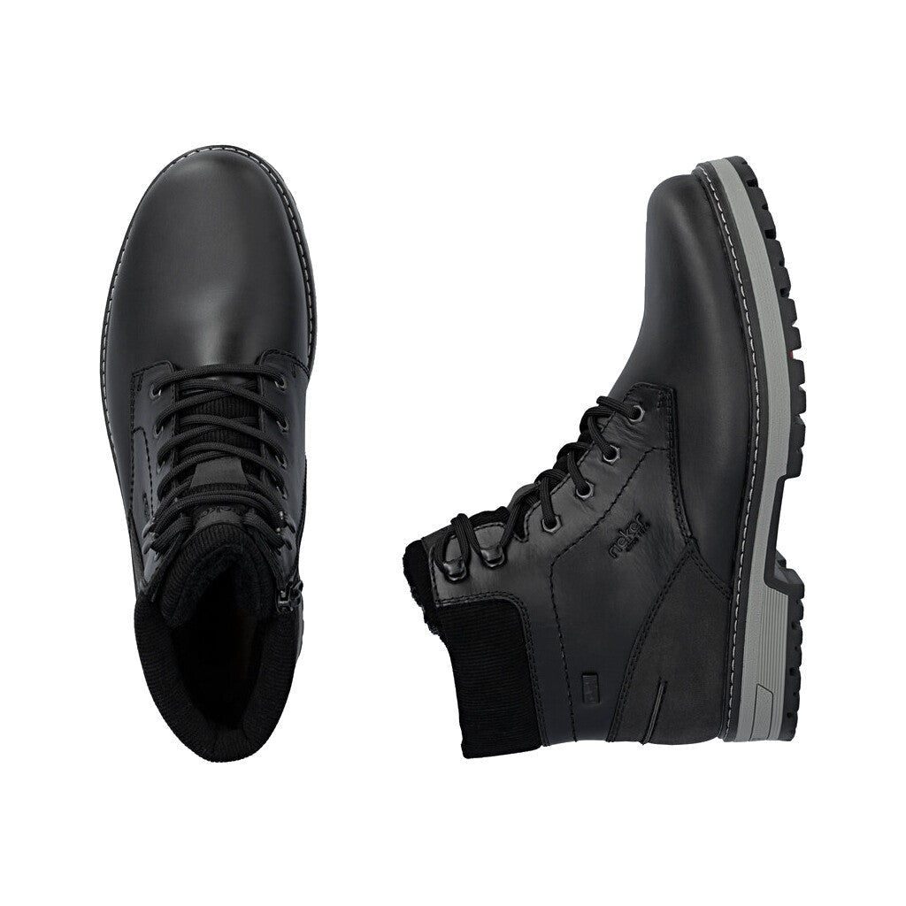 Rieker F8303-00 men's boots with ice cleats, black